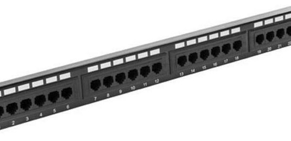 Lanberg Patch Panel για Rack 1U 19" 24 Θυρών cat5e Μαύρο