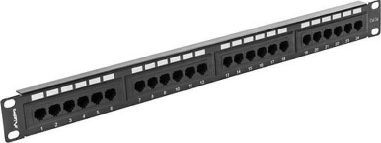 20201222113837_lanberg_patch_panel_ppu5_1024_b_mayro Lanberg Patch Panel για Rack 1U 19" 24 Θυρών cat5e Μαύρο - Image 1