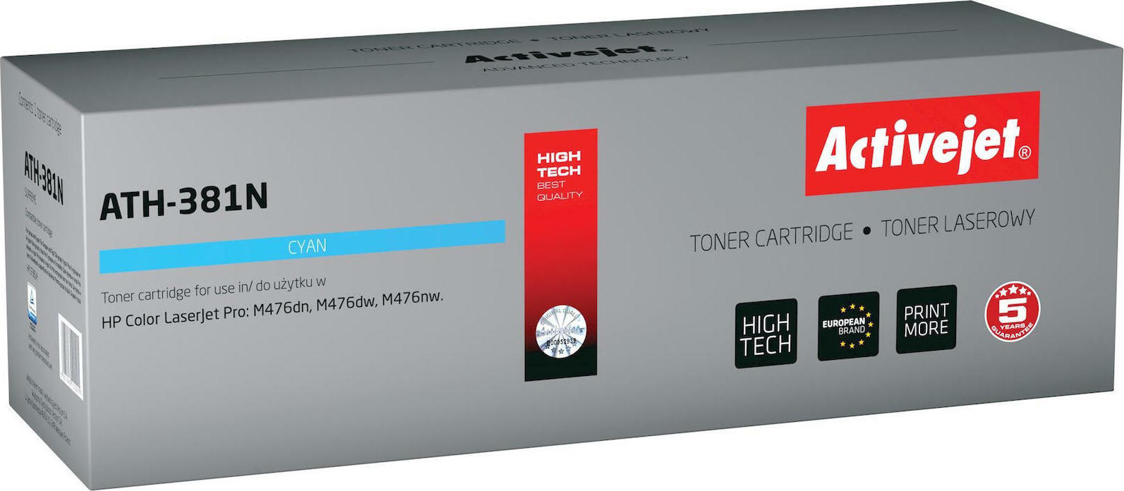 Active Jet Συμβατό Toner για Laser Εκτυπωτή HP 312A CF381A 2700 Σελίδων Κυανό