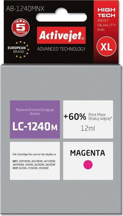 Active Jet Συμβατό Μελάνι Εκτυπωτή InkJet Brother LC-1240M 12ml Ματζέντα