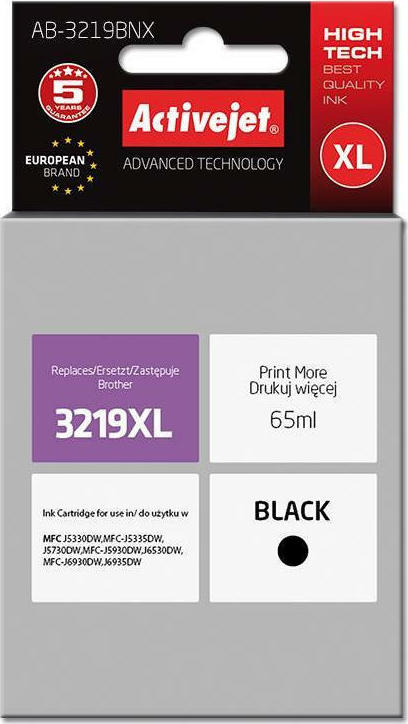 Active Jet Συμβατό Μελάνι Εκτυπωτή InkJet Brother LC-3219BK 65ml Μαύρο