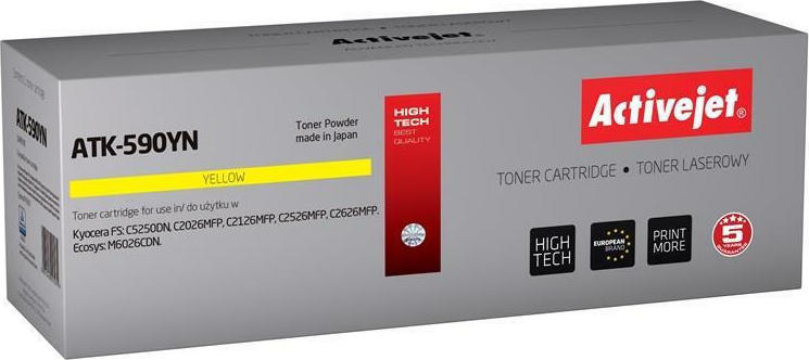 Active Jet Συμβατό Toner για Laser Εκτυπωτή Kyocera TK-590Y 5000 Σελίδων Κίτρινο