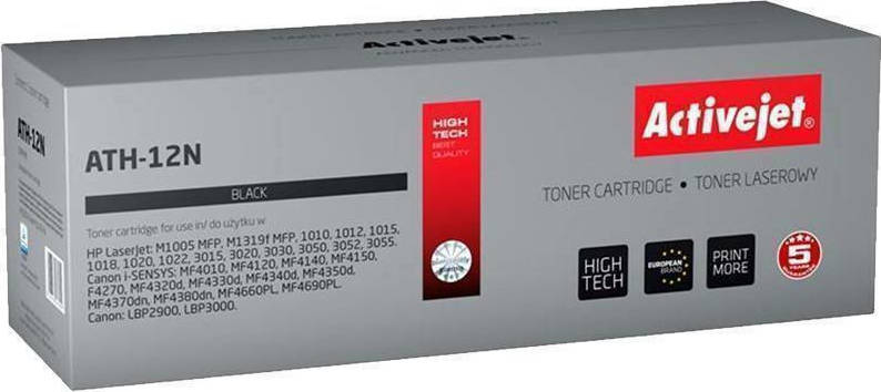 Active Jet Συμβατό Toner για Laser Εκτυπωτή HP 12A Q2612A / Canon CRG-703 / FX-10 2300 Σελίδων Μαύρο