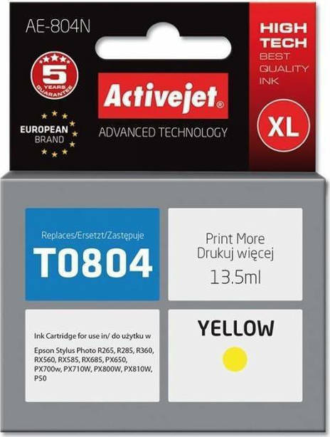 Active Jet Συμβατό Μελάνι Εκτυπωτή InkJet Epson T0804 13.5ml Κίτρινο