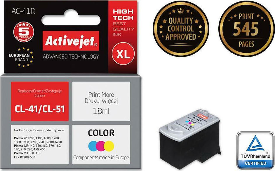 Active Jet Συμβατό Μελάνι Εκτυπωτή InkJet Canon CL-41/CL-51 18ml Πολλαπλό (Color)