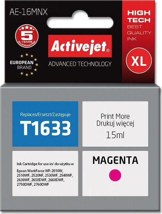 Active Jet Συμβατό Μελάνι Εκτυπωτή InkJet Epson T1633 15ml Ματζέντα