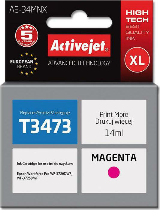 Active Jet Συμβατό Μελάνι Εκτυπωτή InkJet Epson T3473 14ml Ματζέντα 1τμχ