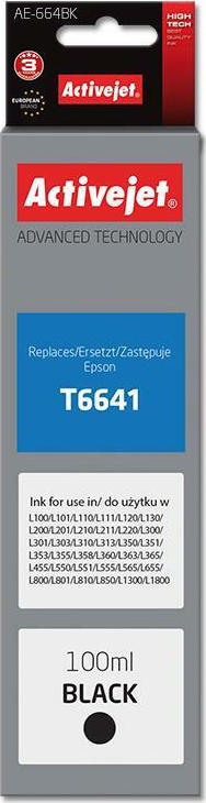 Active Jet Συμβατό Μελάνι Εκτυπωτή InkJet Epson T6641 100ml Μαύρο