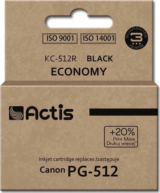 Actis Συμβατό Μελάνι Εκτυπωτή InkJet Canon PG-512 15ml Μαύρο