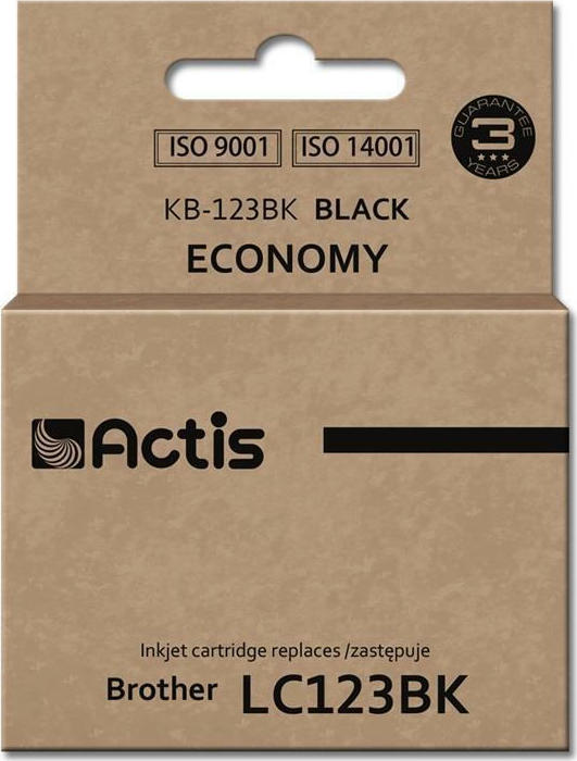 Actis Συμβατό Μελάνι Εκτυπωτή InkJet Brother LC123BK 610 Σελίδων 15ml Μαύρο