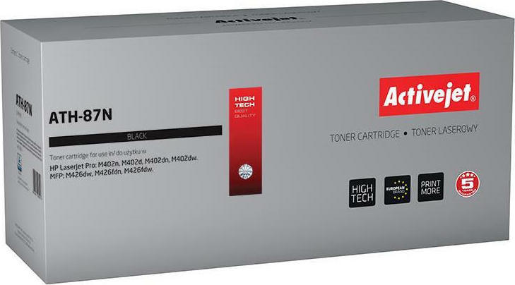 Active Jet Συμβατό Toner για Laser Εκτυπωτή HP 87A CF287A 9000 Σελίδων Μαύρο