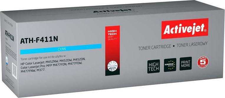 Active Jet Συμβατό Toner για Laser Εκτυπωτή HP 410A CF411A 2300 Σελίδων Κυανό