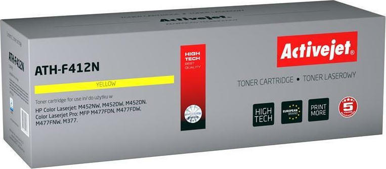 Active Jet Συμβατό Toner για Laser Εκτυπωτή HP 410A CF412A 2300 Σελίδων Κίτρινο