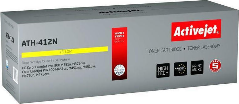 Active Jet Συμβατό Toner για Laser Εκτυπωτή HP 305A CE412A 2600 Σελίδων Κίτρινο
