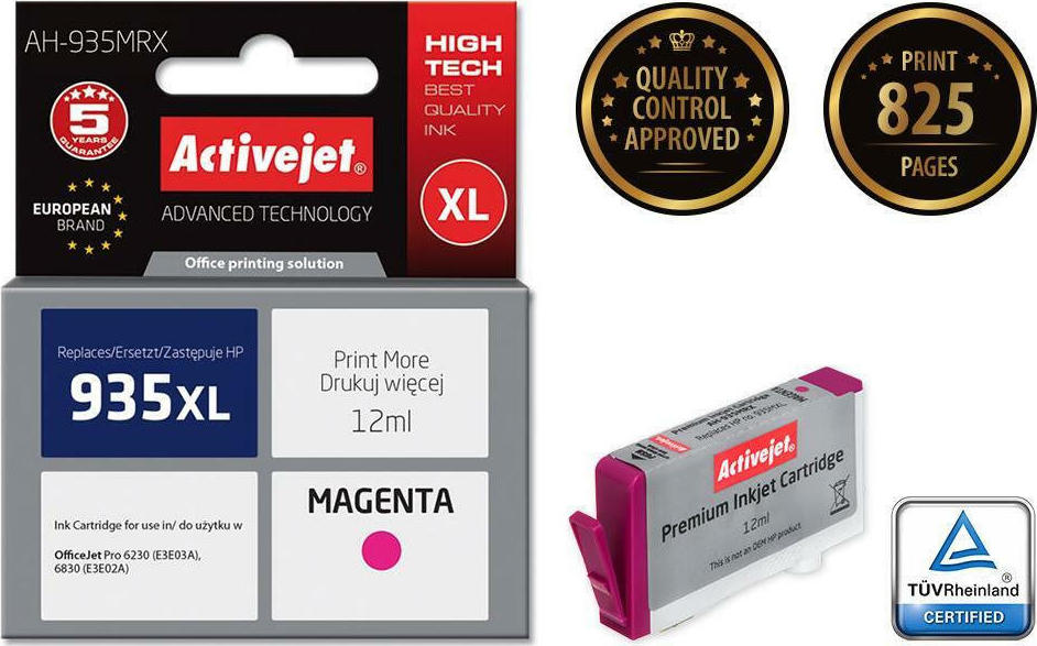 Active Jet Συμβατό Μελάνι Εκτυπωτή InkJet HP 935XL C2P25AE 12ml Ματζέντα