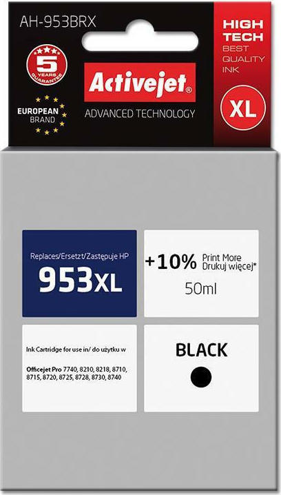 Active Jet Συμβατό Μελάνι Εκτυπωτή InkJet HP 953XL L0S70AE 50ml Μαύρο