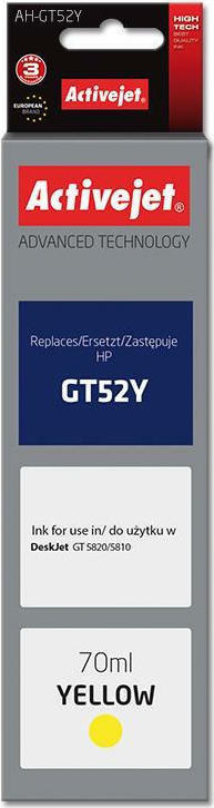 Active Jet Συμβατό Μελάνι Εκτυπωτή InkJet HP GT52Y M0H56AE 70ml Κίτρινο