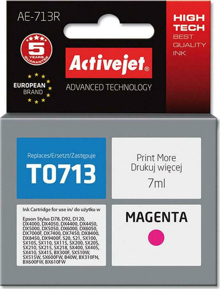 Active Jet Συμβατό Μελάνι Εκτυπωτή InkJet Epson T0713/T0893 15ml Ματζέντα