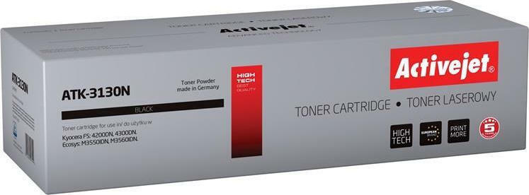 Active Jet Συμβατό Toner για Laser Εκτυπωτή Kyocera TK-3130K 25000 Σελίδων Μαύρο