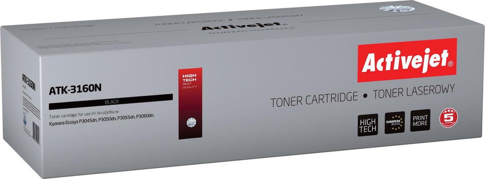 Active Jet Συμβατό Toner για Laser Εκτυπωτή Kyocera TK-3160K 12500 Σελίδων Μαύρο