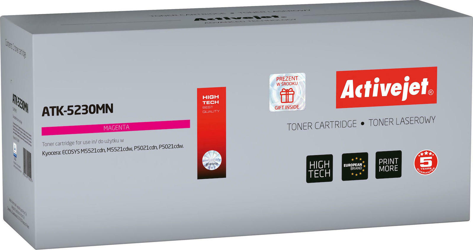 Active Jet Συμβατό Toner για Laser Εκτυπωτή Kyocera TK-5230M 2200 Σελίδων Ματζέντα