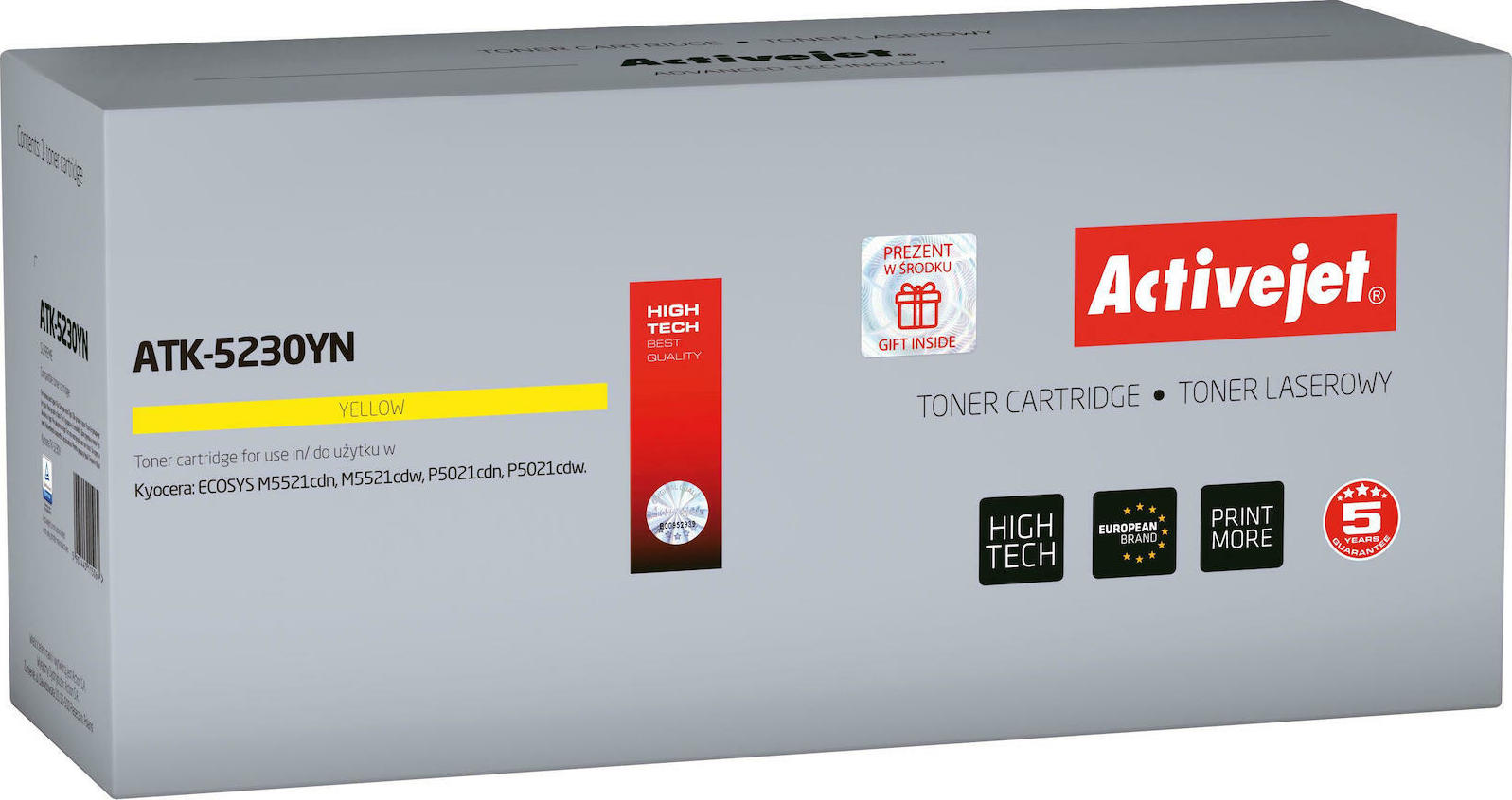 Active Jet Συμβατό Toner για Laser Εκτυπωτή Kyocera TK-5230Y 2200 Σελίδων Κίτρινο