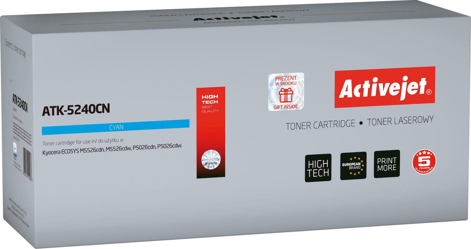 Active Jet Συμβατό Toner για Laser Εκτυπωτή Kyocera TK-5240C 3000 Σελίδων Κυανό