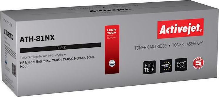 Active Jet Συμβατό Toner για Laser Εκτυπωτή HP 81X CF281X 25000 Σελίδων Μαύρο