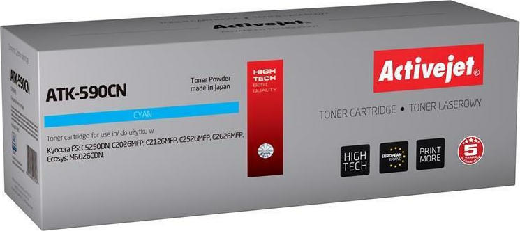 Active Jet Συμβατό Toner για Laser Εκτυπωτή Kyocera TK-590C 5000 Σελίδων Κυανό