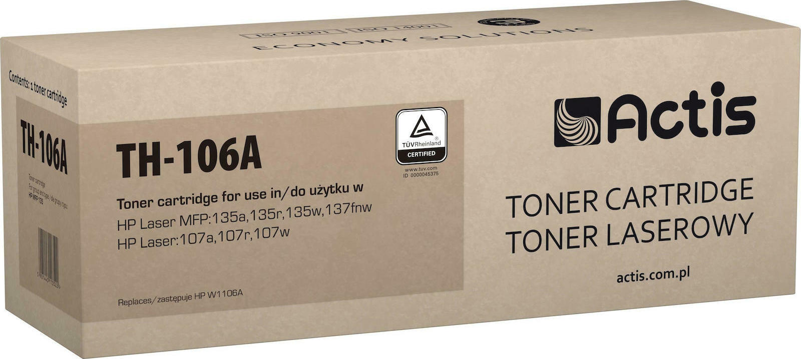 Actis Συμβατό Toner για Laser Εκτυπωτή HP 106A W1106A 1000 Σελίδων Μαύρο