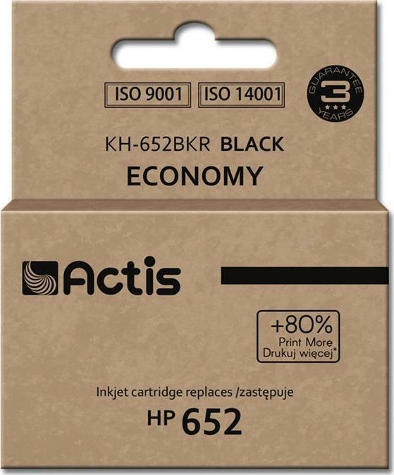 Actis Συμβατό Μελάνι Εκτυπωτή InkJet HP 652 F6V25AE 15ml Μαύρο