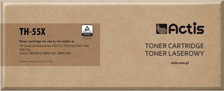 Actis Συμβατό Toner για Laser Εκτυπωτή HP 55X CE255X 12500 Σελίδων Μαύρο
