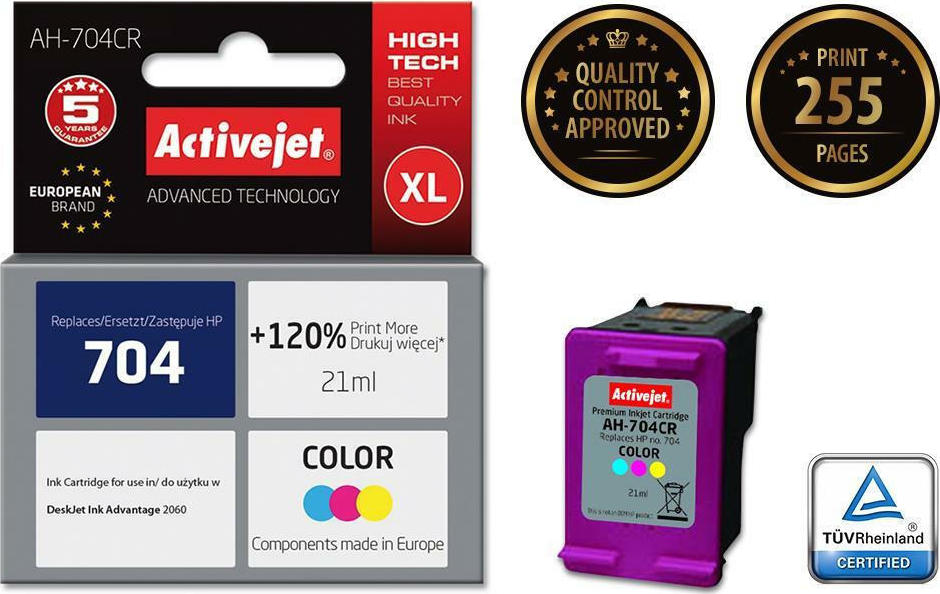 Active Jet Συμβατό Μελάνι Εκτυπωτή InkJet HP 704 CN693AE 440 Σελίδων 21ml Πολλαπλό (Color)