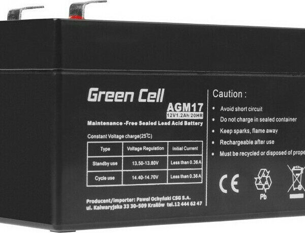 Green Cell με Χωρητικότητα 1.2Ah και Τάση 12V AGM17 1τμχ