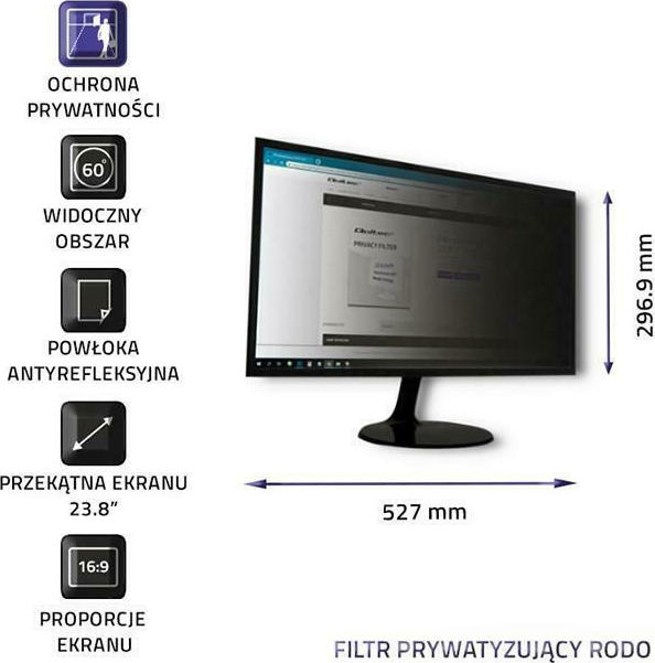 Qoltec Privacy filter 23.8