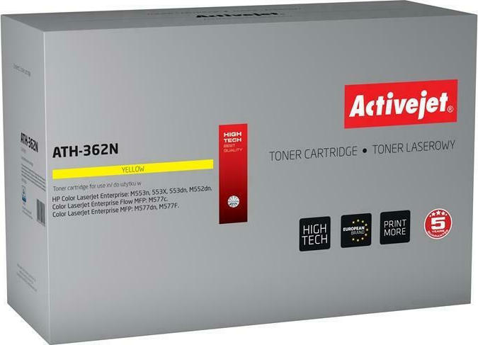 Active Jet Συμβατό Toner για Laser Εκτυπωτή HP 508A CF362A 5000 Σελίδων Κίτρινο