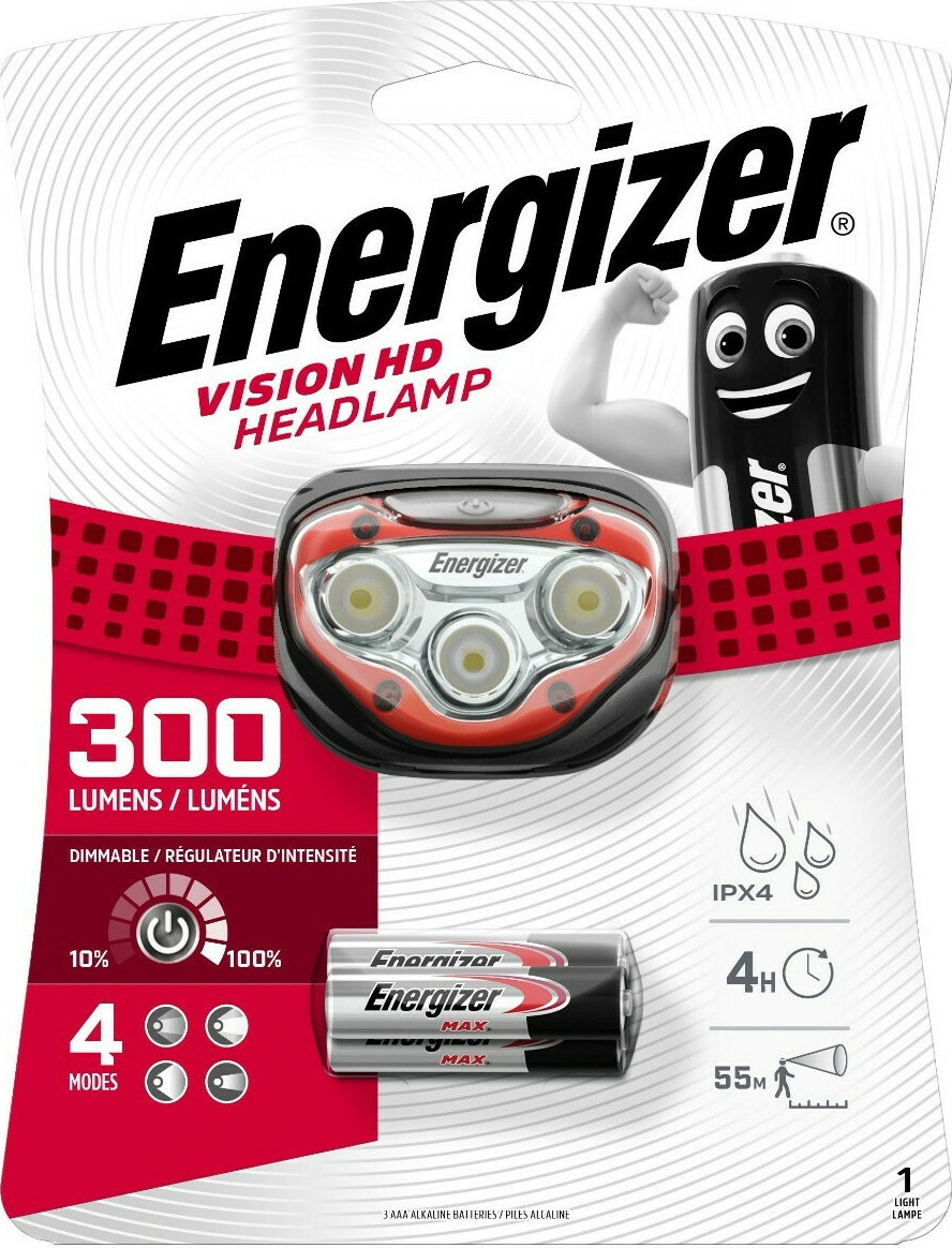 20210225110452_energizer_fakos_kefalis_mpatarias_led_300lm_vision_hd_3_16719_kokkino Energizer Vision HD Στεγανός Φακός Κεφαλής LED 300lm 3τμχ - Image 1