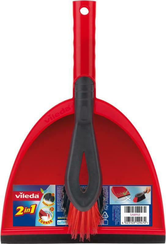 20210303112316_vileda_skoupaki_me_farasi_kokkino_2tmch Vileda Σκουπάκι με Φαράσι από Πλαστικό Κόκκινο 2τμχ - Image 1