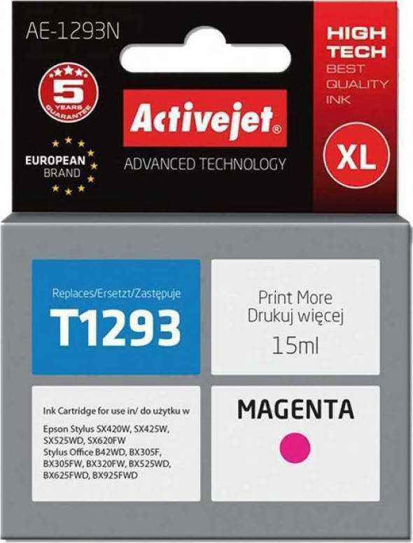 Active Jet Συμβατό Μελάνι Εκτυπωτή InkJet Epson T1293 15ml Ματζέντα