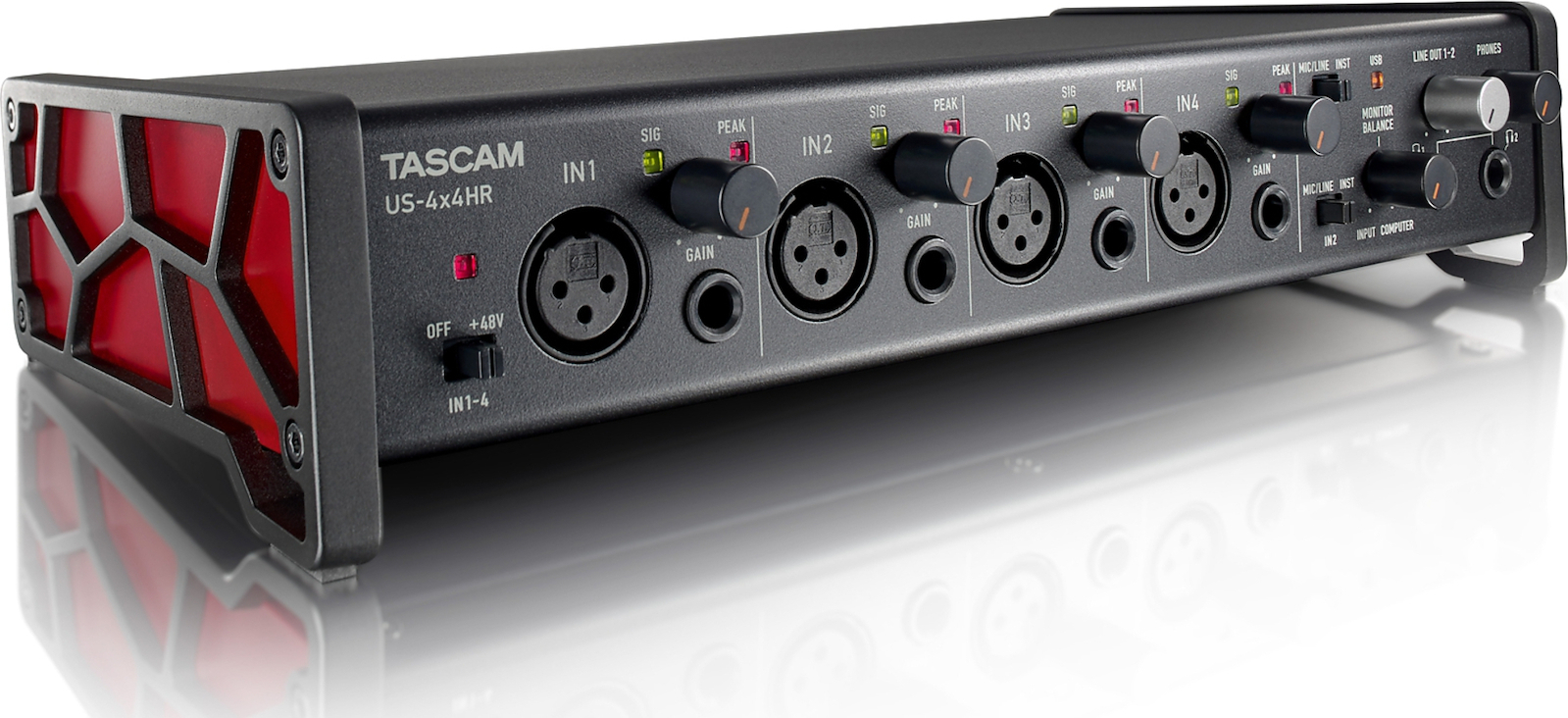 20210318160400_fb274478 Tascam Εξωτερική Επαγγελματική Κάρτα Ήχου US-4X4HR Συνδεσιμότητα USB - Image 2