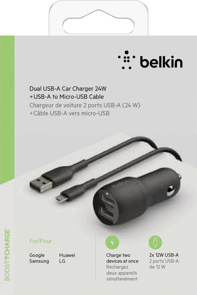 20210406171756_ef724150 Belkin Φορτιστής Αυτοκινήτου με Θύρες 2xUSB-A και Καλώδιο Micro-USB - Image 2