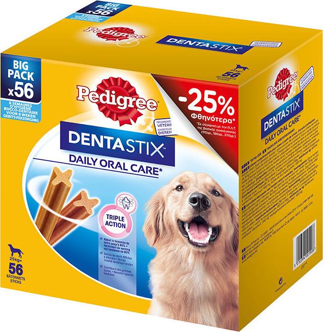 Pedigree Dentastix Oral Care Οδοντικό Stick Σκύλου για Μεγαλόσωμες Φυλές με Γεύση Κοτόπουλο 1.365gr 56τμχ - Image 1