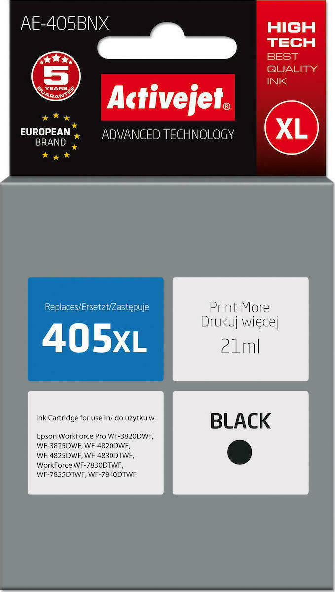 Active Jet Συμβατό Μελάνι Εκτυπωτή InkJet Epson 405XL 1100 Σελίδων 21ml Μαύρο