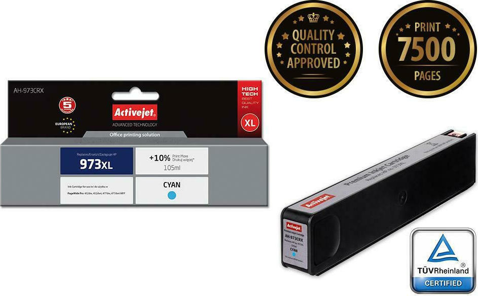 Active Jet Συμβατό Μελάνι Εκτυπωτή InkJet HP 973XL F6T81AE 105ml Κυανό