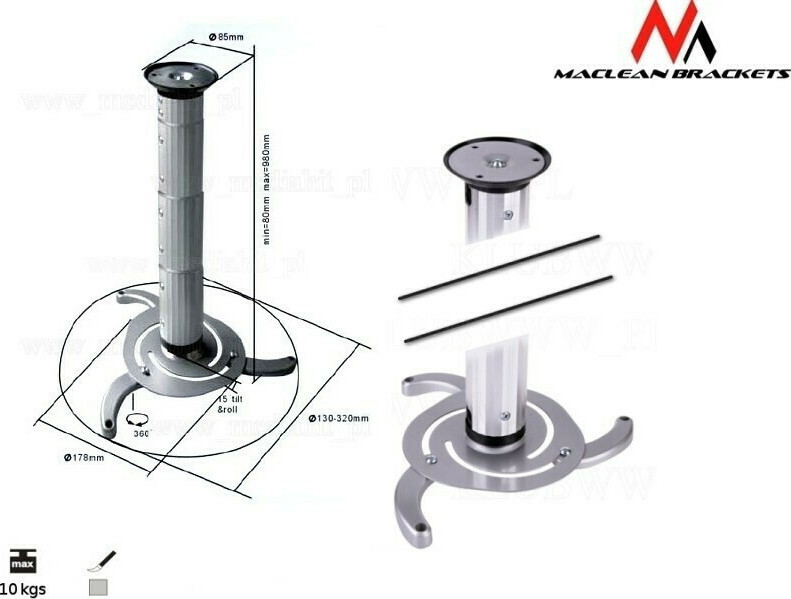 20210527104155_ef4cec5d Maclean Energy Βάση Projector Οροφής MC-517 S με Μέγιστο Φορτίο 10kg Ασημί - Image 4