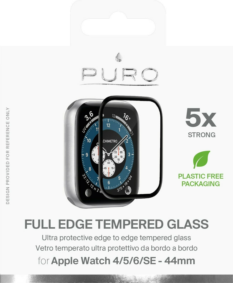 20210621172017_puro_full_edge_full_face_tempered_glass_black_apple_watch_44mm Puro Edge Black Full Face Tempered Glass για το Apple Watch 44mm 1τμχ SDGFSAW44-BLK - Image 1