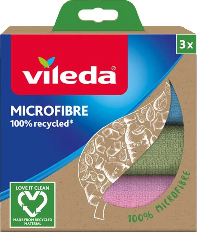 20210804113038_vileda_pani_katharismou_me_mikroines_3tmch Vileda Microfibre Cloth Πανάκια Καθαρισμού με Μικροΐνες Γενικής Χρήσης Πολύχρωμα 30εκ. 3τμχ - Image 1