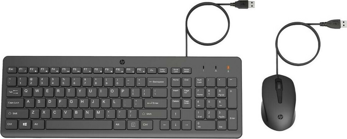 HP Wired Keyboard And Mouse 150 - Σετ με Ποντίκι Αγγλικό US