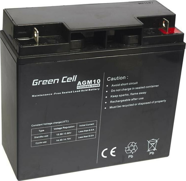 20210806124518_green_cell_mpataria_gia_ups_12v_20ah Green Cell με Χωρητικότητα 20Ah και Τάση 12V AGM10 1τμχ - Image 1