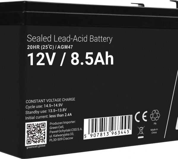 Green Cell με Χωρητικότητα 8.5Ah και Τάση 12V AGM47 1τμχ